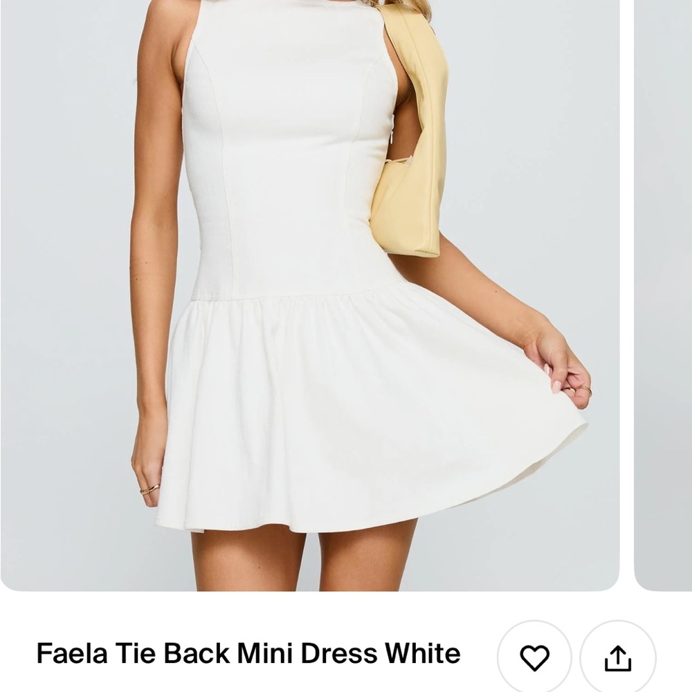 Princess Polly White Faela Tie Back Mini Dress
